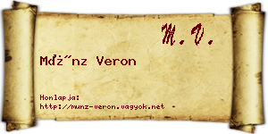 Münz Veron névjegykártya